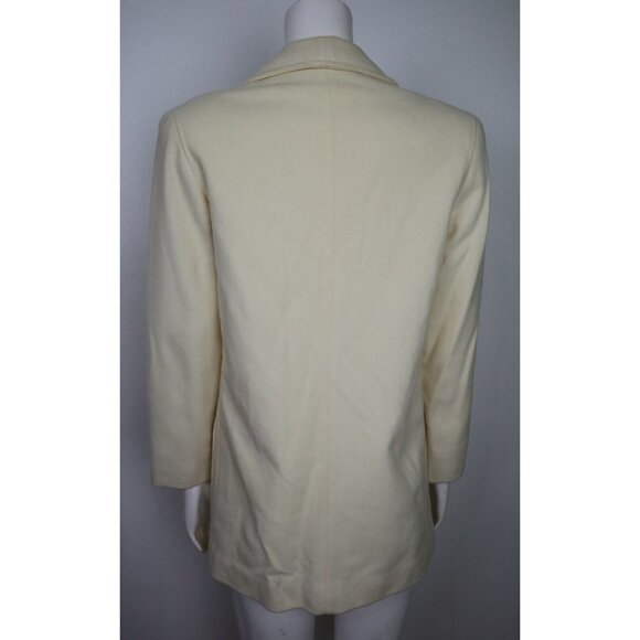 VINTAGE IVORY CREAM BEIGE WOOL BLAZER JACKET - MANCHESTER - SIZE 8 - Picture 5 of 8